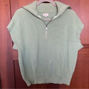 Large Elan Teal Short-Sleeve Sweater